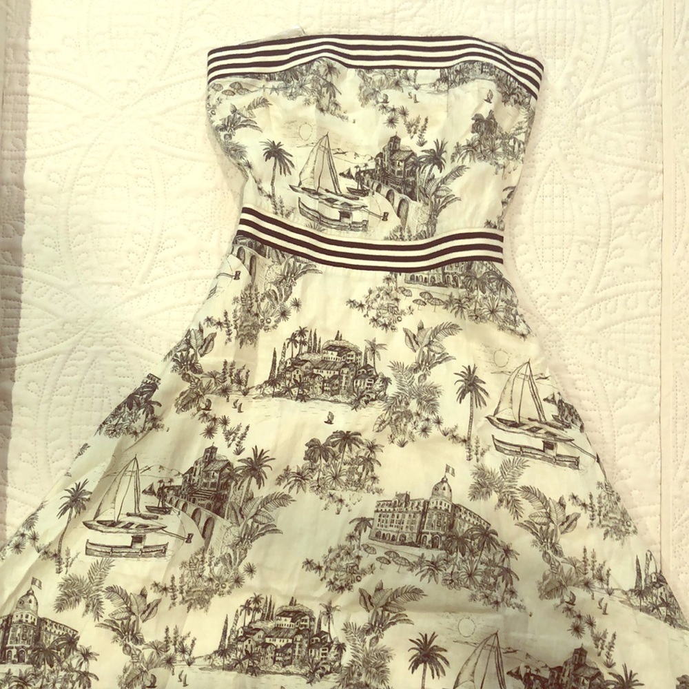 Tommy Bahama Strapless Linen Dress Sz Large